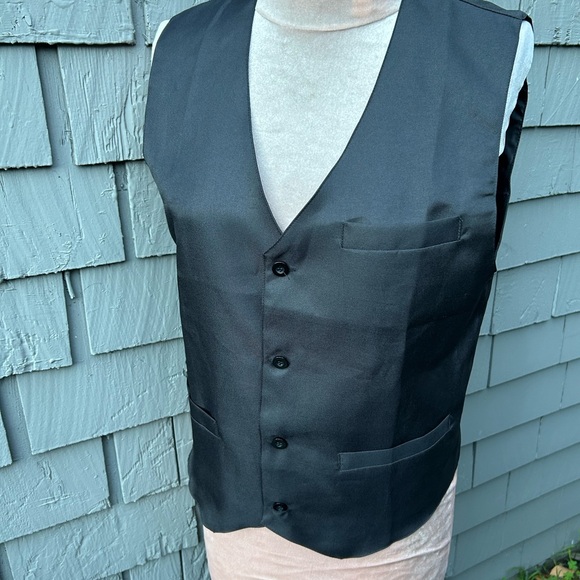 Vintage Other - Men’s Toptie black lightweightight vest wedding prom holiday formal Small